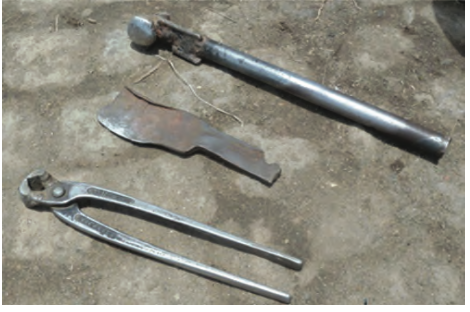 Fig. 1. The three tools used by farriers in Ethiopia